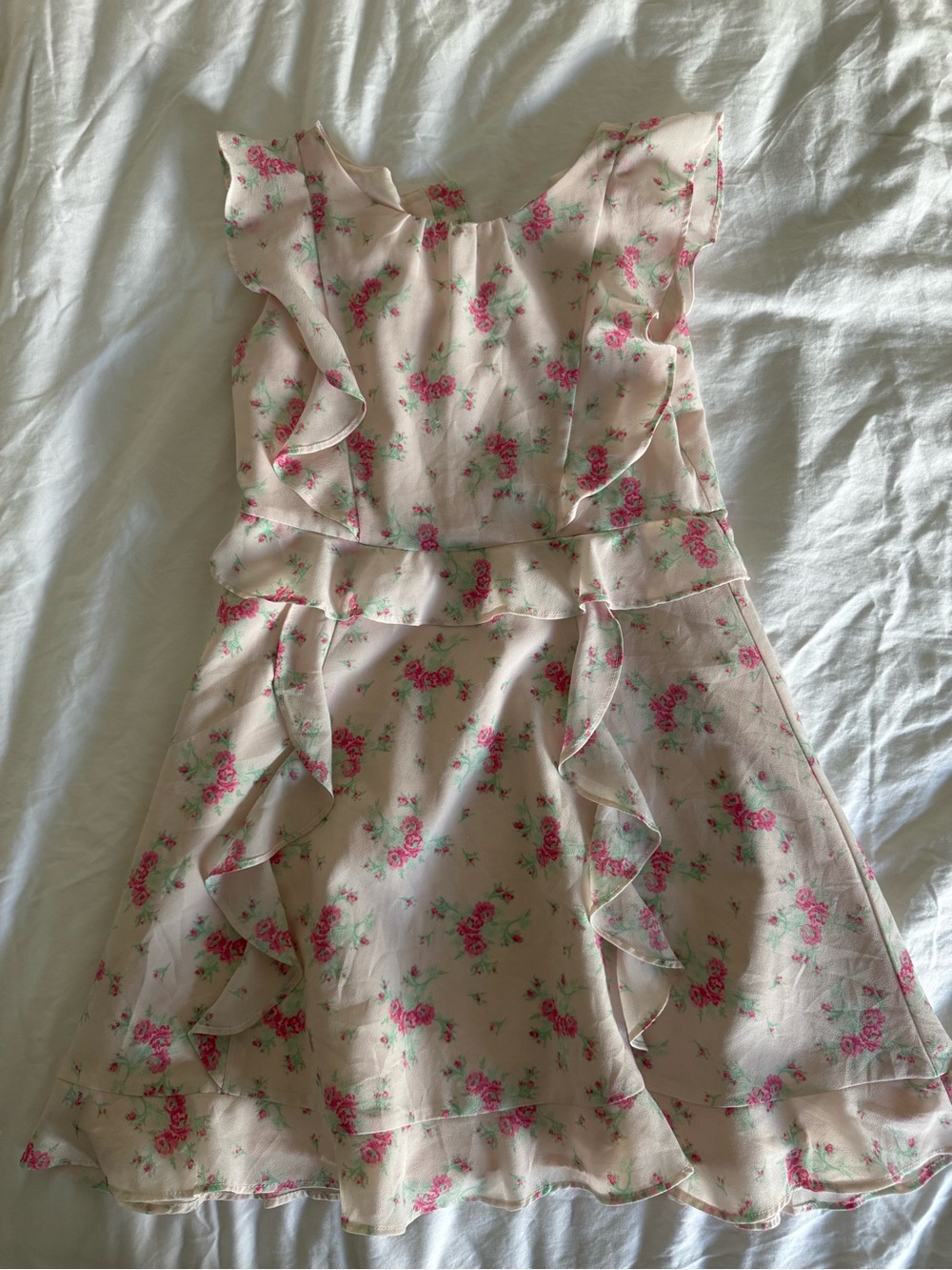 Janie and Jack Blush Pink Floral Ruffle Dress